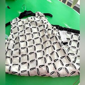 SLNY dress ivory and black